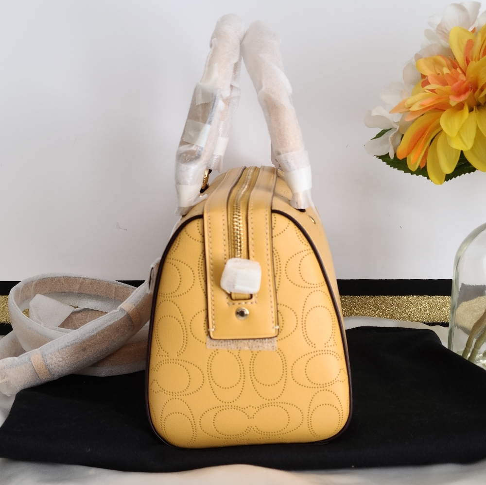 COACH ROWAN PERFORATED LOGO TOP HANDLE TOTE - Picture 8 of 16